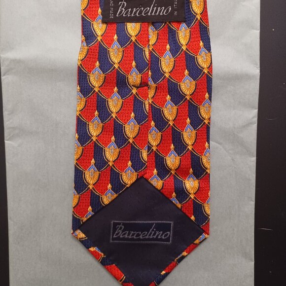 Vintage Barcelino Italian Silk Tie - Picture 2 of 2